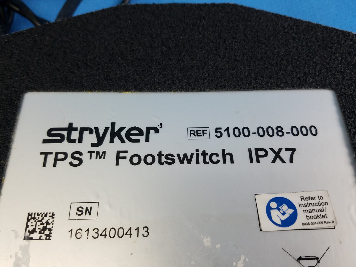 Stryker IPX7 TPS Surgical Footswitch Ref 5100-008-000