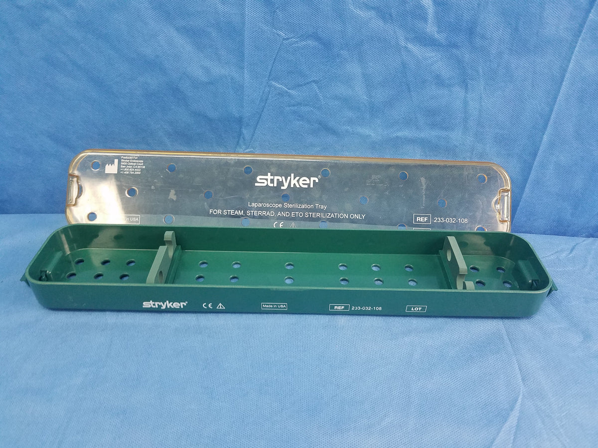 Stryker 233-032-108 Laparoscope Sterilization Tray Surgical Instrument Case