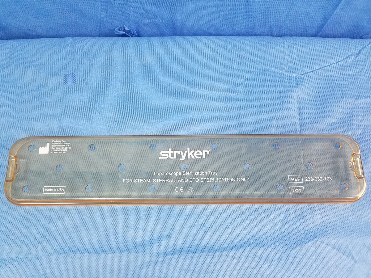 Stryker 233-032-108 Laparoscope Sterilization Tray Surgical Instrument Case