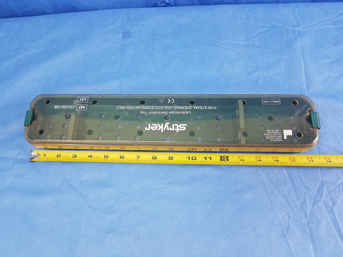 Stryker 233-032-108 Laparoscope Sterilization Tray Surgical Instrument Case