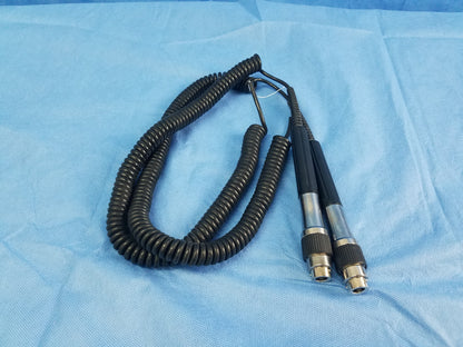 Lot of 2 Ophthalmoscope Otoscope Handle Coiled Cable Cord Assemblies For Wall Transformer