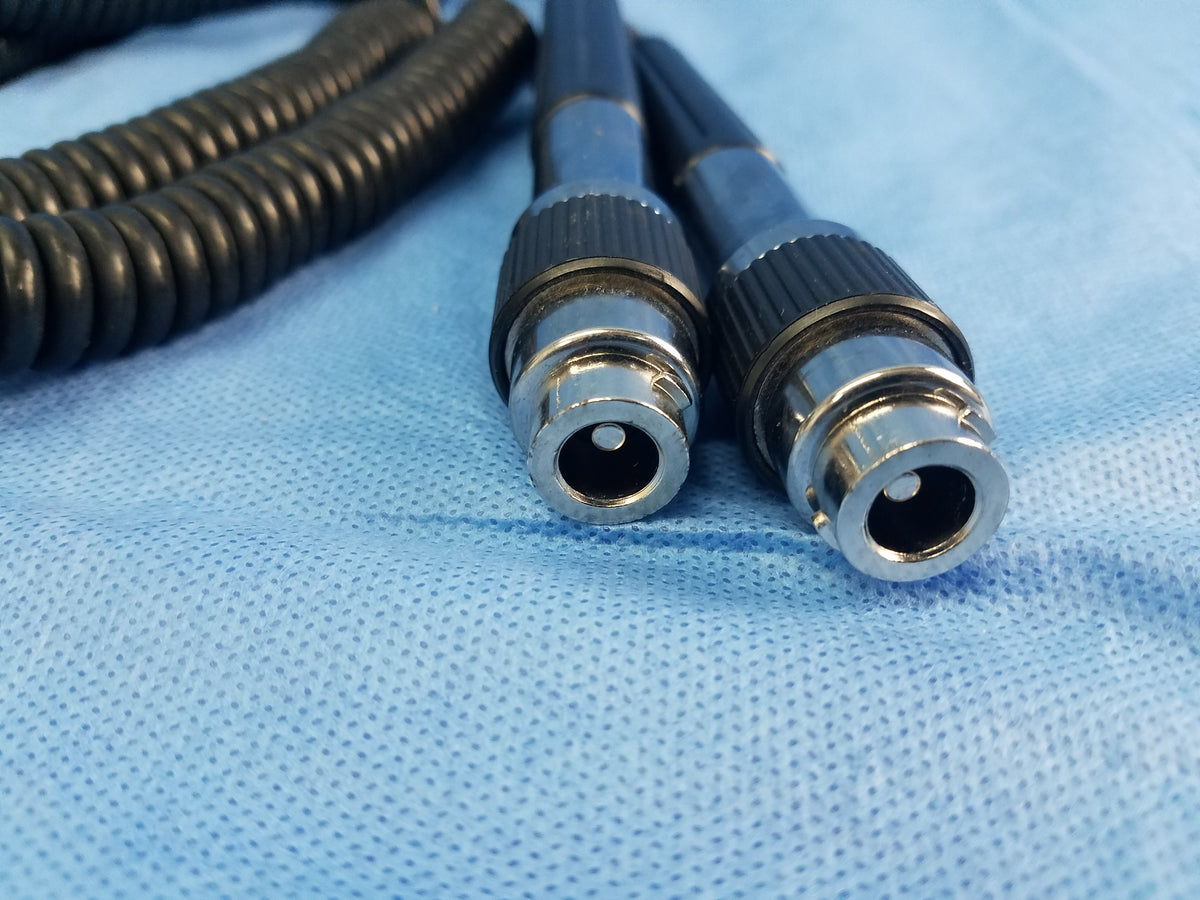 Lot of 2 Ophthalmoscope Otoscope Handle Coiled Cable Cord Assemblies For Wall Transformer