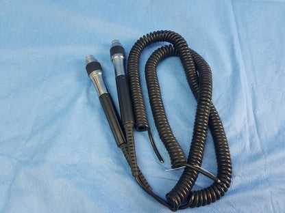 Lot of 2 Ophthalmoscope Otoscope Handle Coiled Cable Cord Assemblies For Wall Transformer