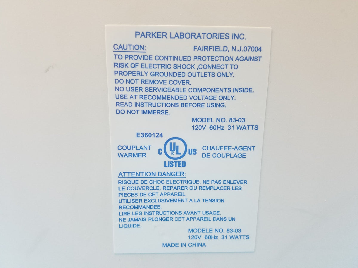 Parker Laboratories 83-03 Thermasonic Tripple Bottle Gel Warmer