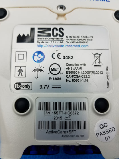 MCS ActiveCare+SFT Home Care CECT System Pneumatic Compression Device