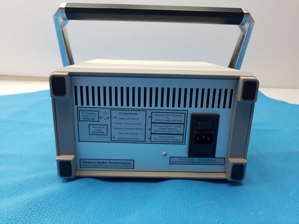 Ontario Hydro Technologies 3-Phase Terminal Voltage & Frequency Transducer Test System With Case