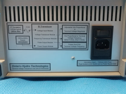Ontario Hydro Technologies 3-Phase Terminal Voltage & Frequency Transducer Test System With Case