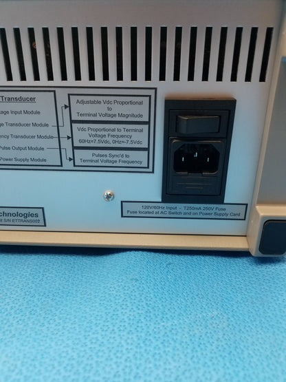 Ontario Hydro Technologies 3-Phase Terminal Voltage & Frequency Transducer Test System With Case
