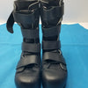 Custom Orthopedic AFO Medical Boots Black Leather Multi Strap Support Shoes Pair