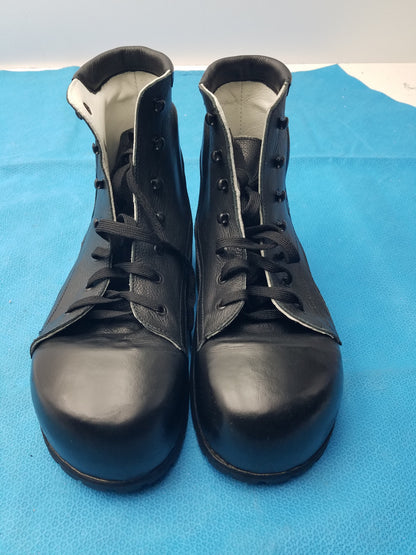 Mens Custom Extra Wide Orthopedic Extra Depth Boots Black Leather