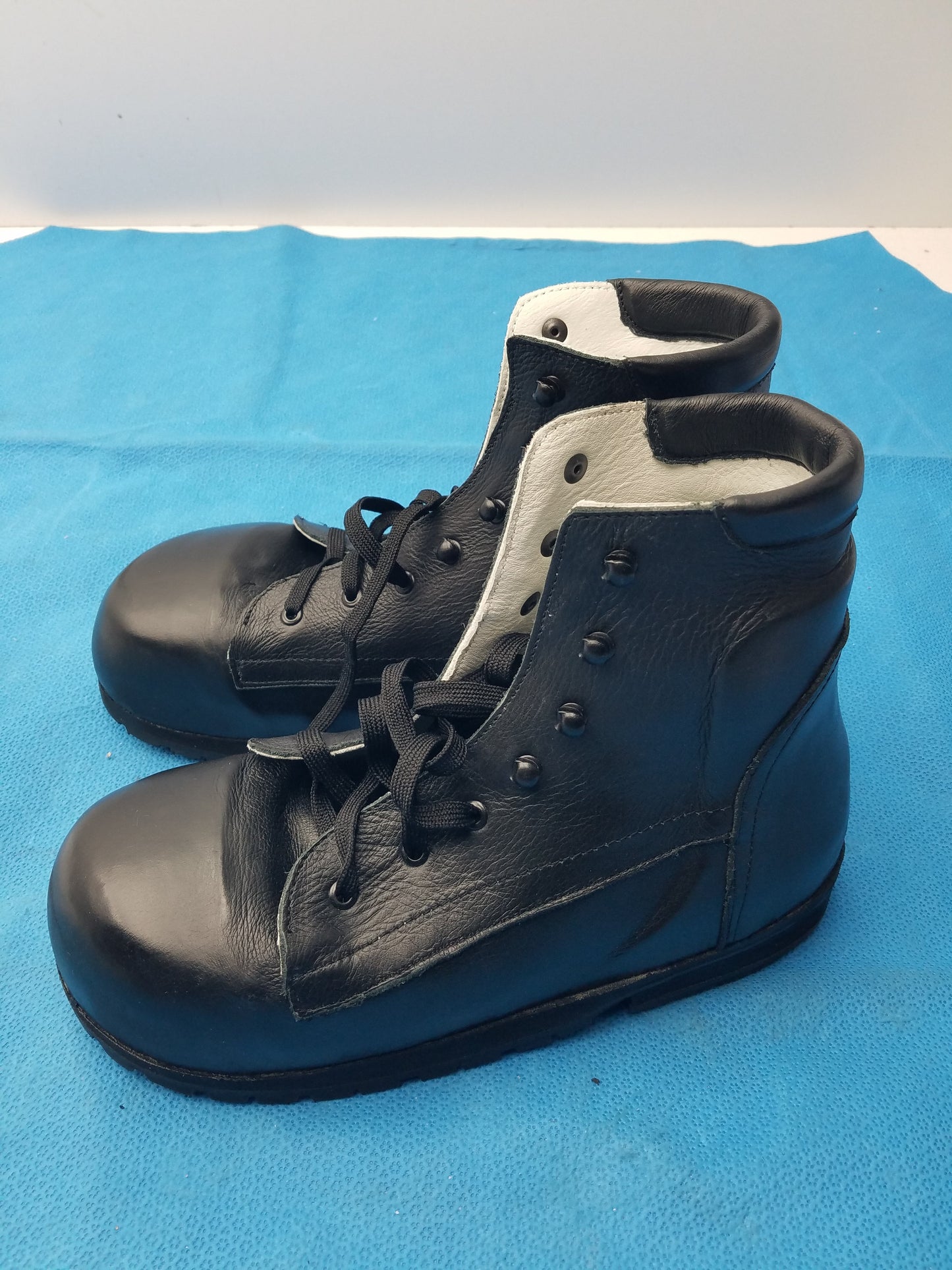 Mens Custom Extra Wide Orthopedic Extra Depth Boots Black Leather