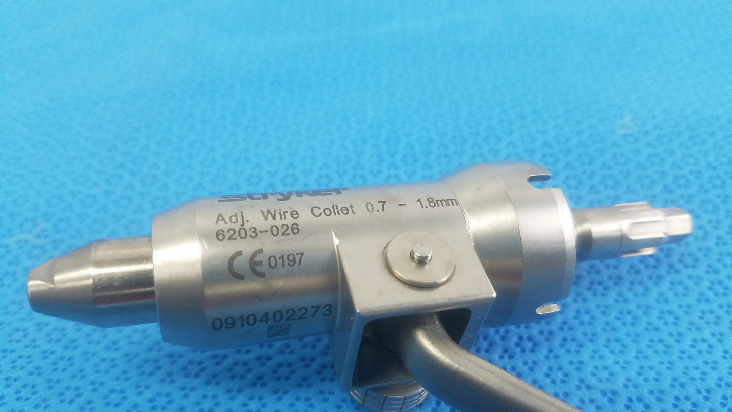 Stryker 6203-026 Dual Trigger Adjustable Wire Collet 0.7mm-1.8mm