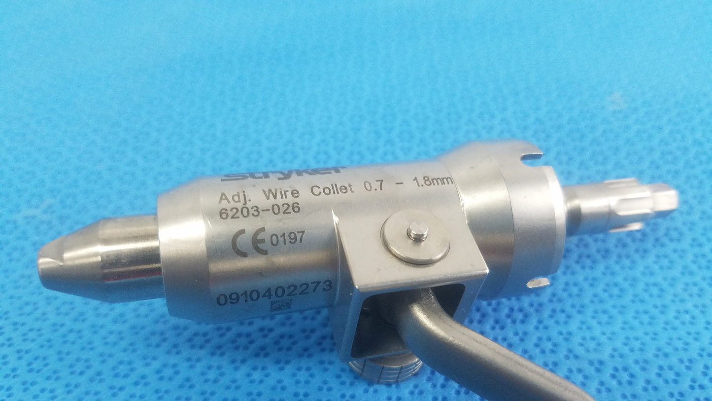 Stryker 6203-026 Dual Trigger Adjustable Wire Collet 0.7mm-1.8mm