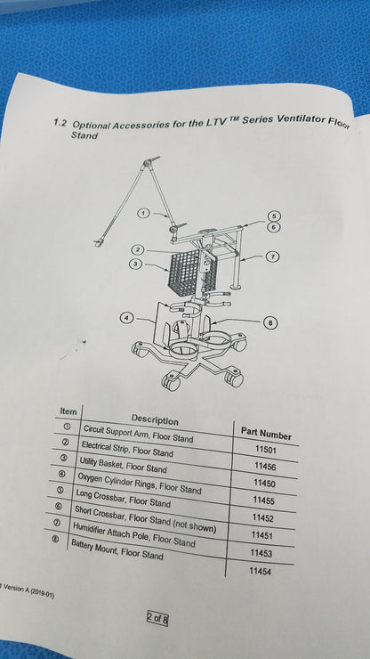Vyaire Medical LTV Series Ventilator Floor Stand