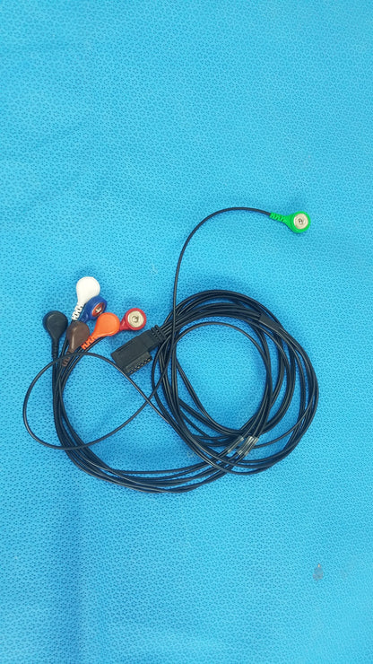 ECG 5-Lead Wire Patient Cable Snap Style Connection Set