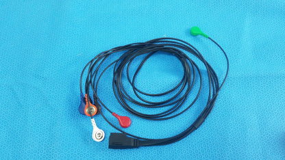 ECG 5-Lead Wire Patient Cable Snap Style Connection Set