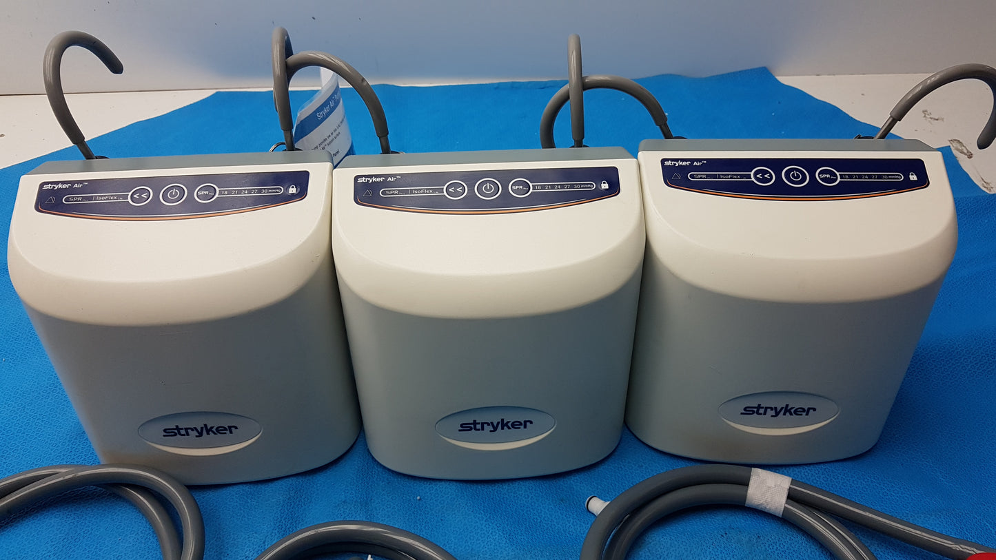 Lot of 3 Stryker 2861 Low Air Loss Pump Mattress System With Air Hoses