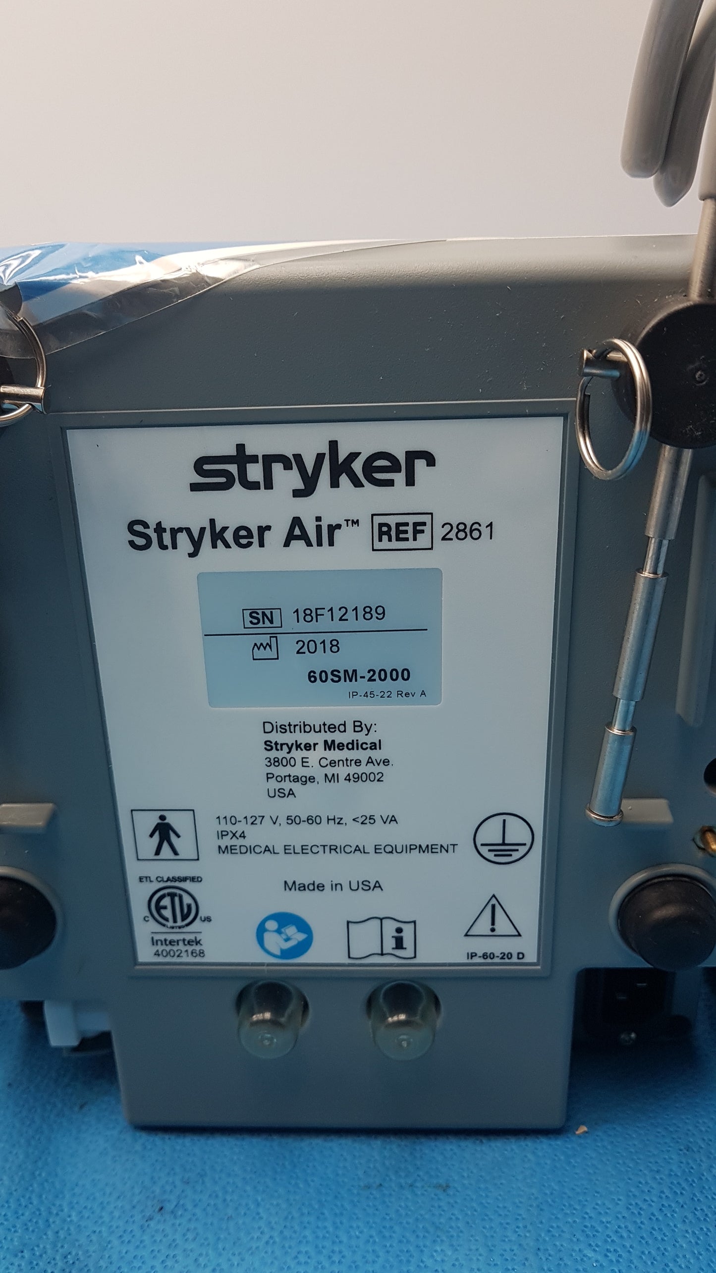 Lot of 3 Stryker 2861 Low Air Loss Pump Mattress System With Air Hoses