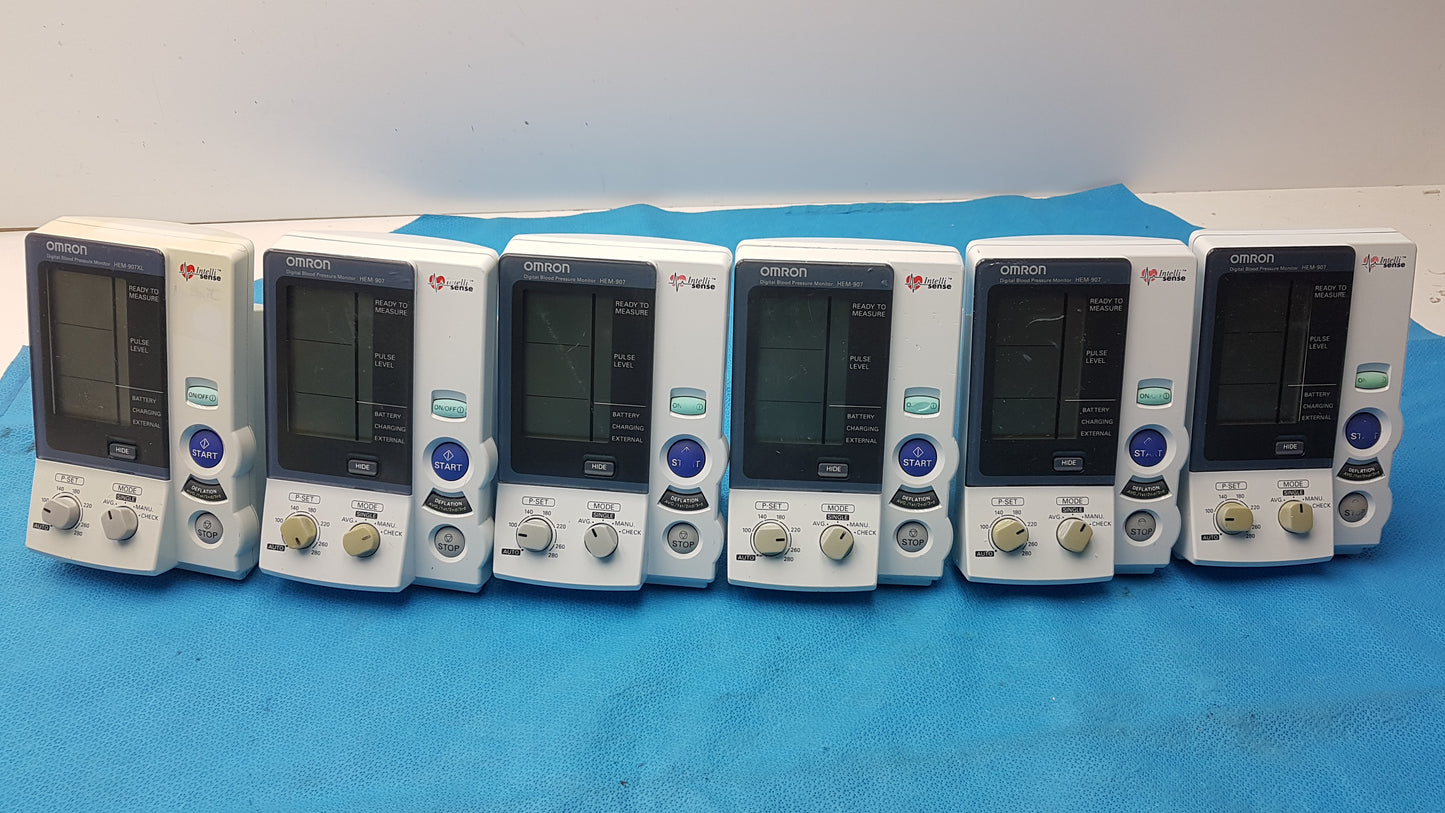 Lot of 6 Omron HEM-907 IntelliSense Digital Blood Pressure Monitor