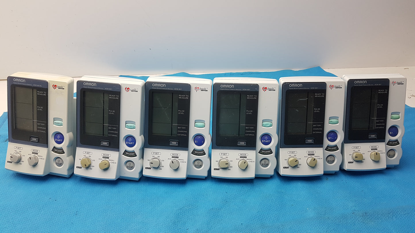 Lot of 6 Omron HEM-907 IntelliSense Digital Blood Pressure Monitor