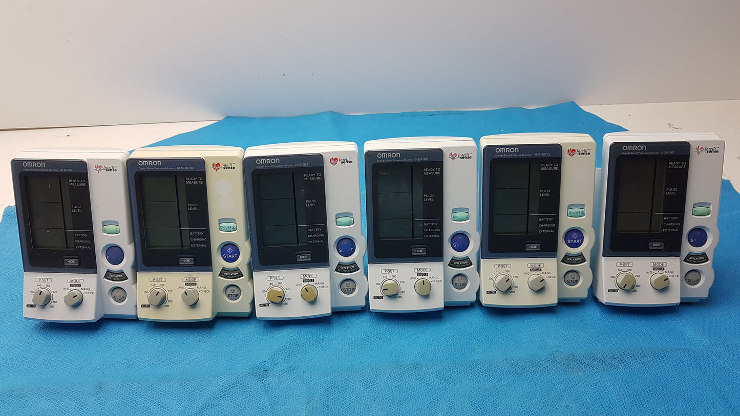 Lot of 6 Omron HEM-907 IntelliSense Professional Digital Blood Pressure Monitor
