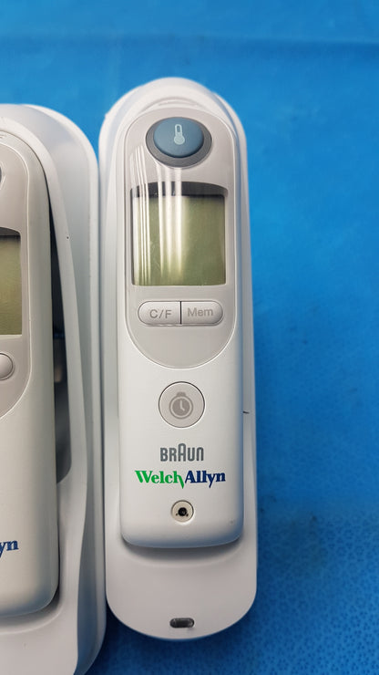 Lot of 8 Welch Allyn Braun Pro 6000 Ear Thermometers With Bases