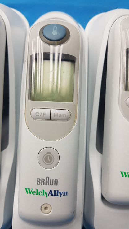 Lot of 8 Welch Allyn Braun Pro 6000 Ear Thermometers With Bases