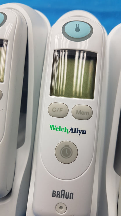 Lot of 8 Welch Allyn Braun Pro 6000 Ear Thermometers With Bases