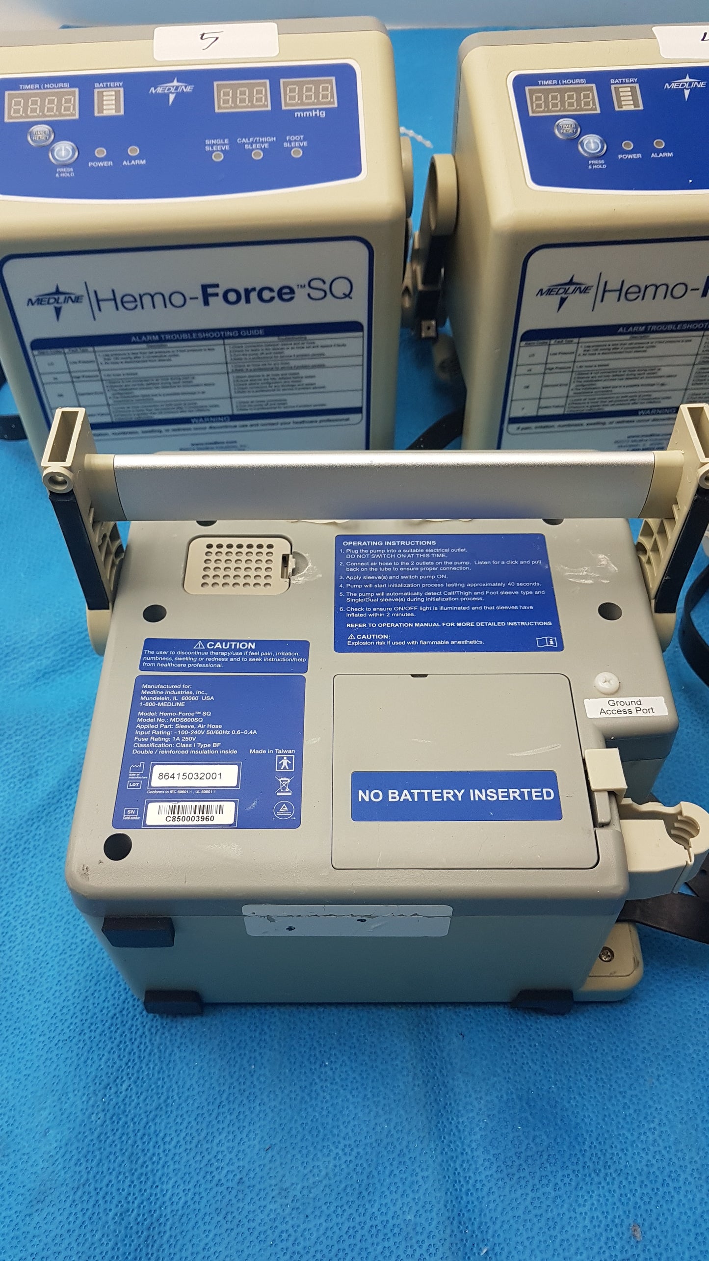 Lot of 5 Medline MDS600SQ Hemo Force SQ Sequential DVT Pump