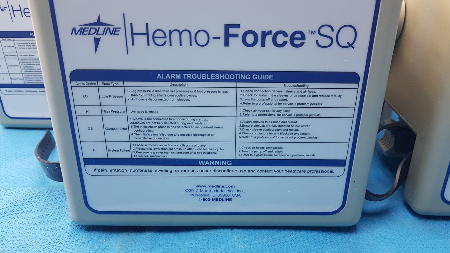 Lot of 5 Medline MDS600SQ Hemo Force SQ Sequential DVT Pump