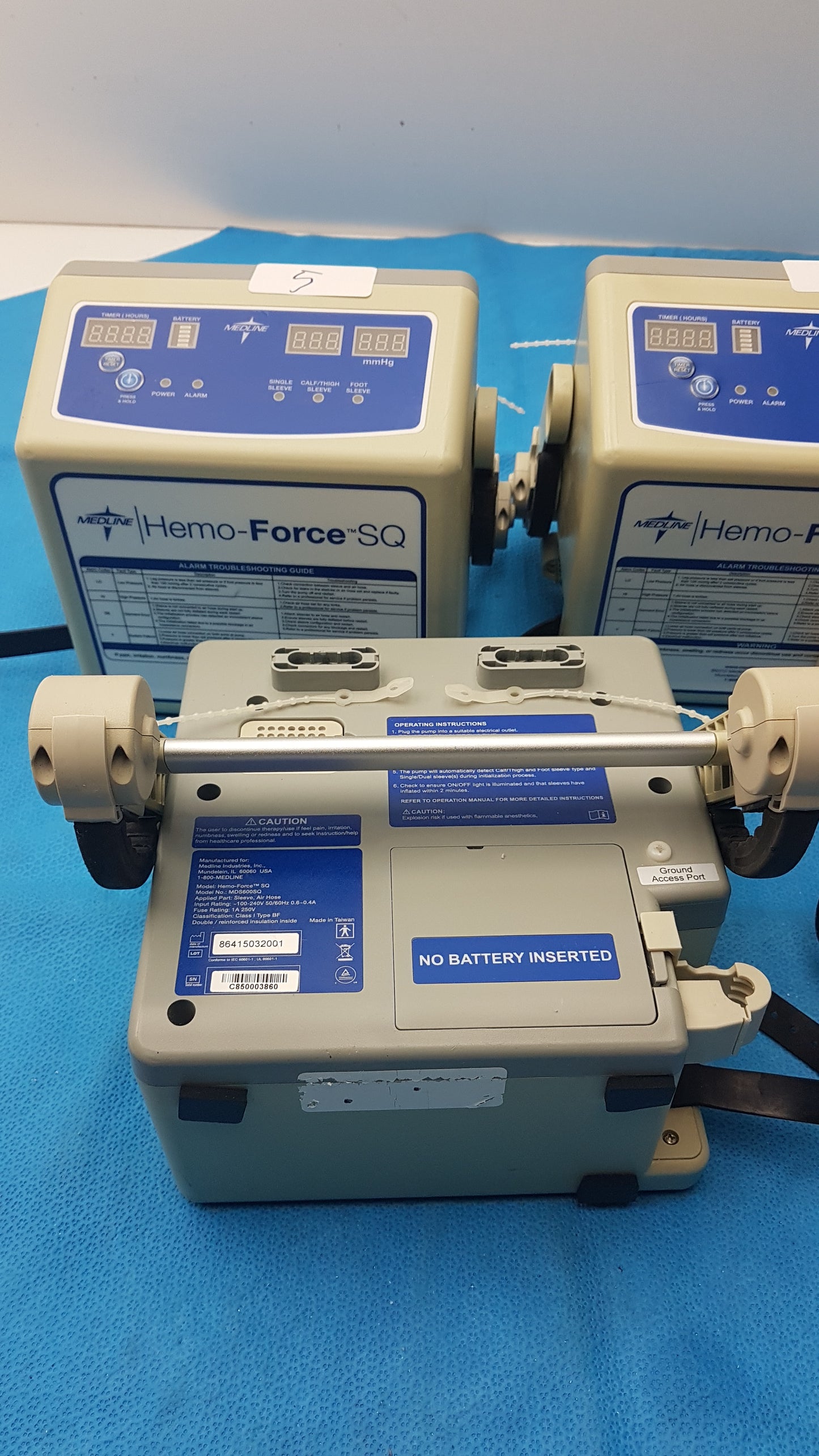 Lot of 5 Medline MDS600SQ Hemo Force SQ Sequential DVT Pump