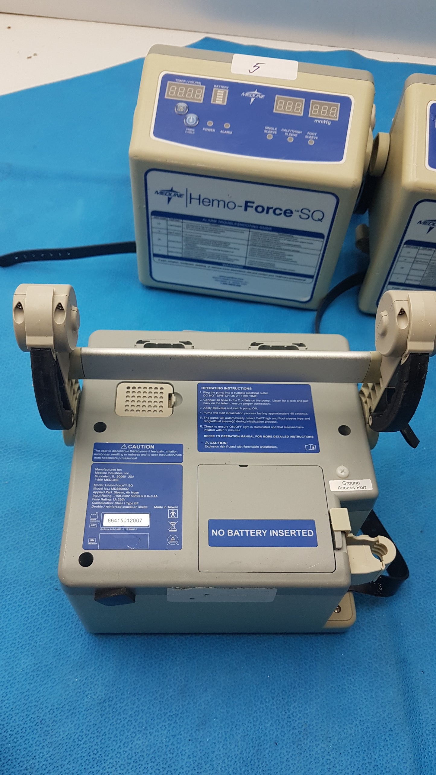 Lot of 5 Medline MDS600SQ Hemo Force SQ Sequential DVT Pump