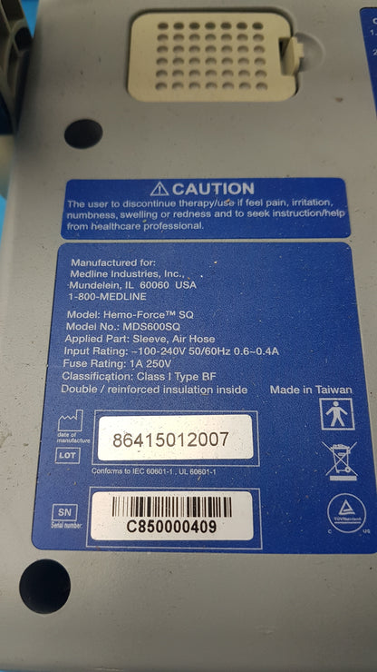 Lot of 5 Medline MDS600SQ Hemo Force SQ Sequential DVT Pump