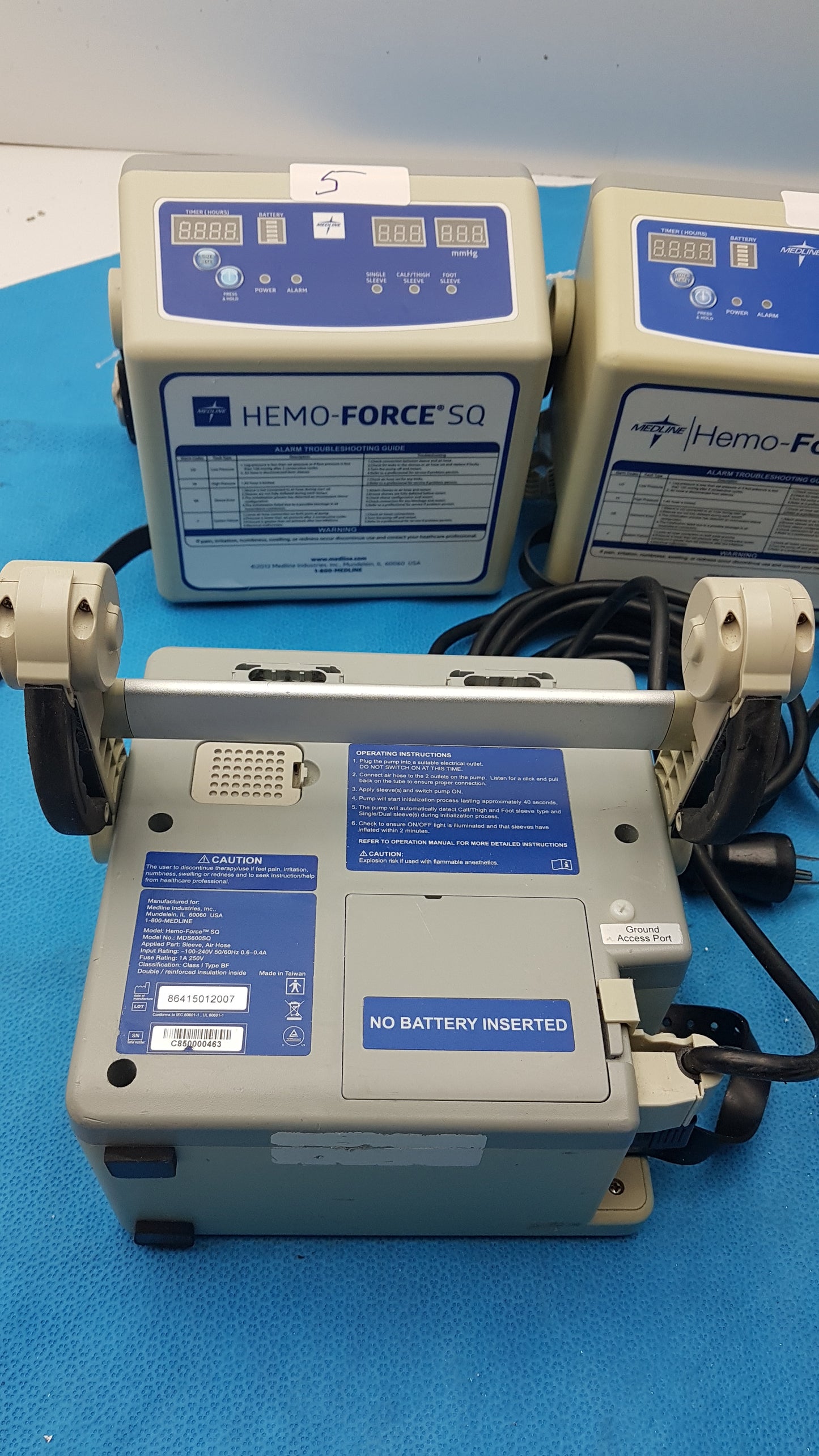 Lot of 5 Medline Hemo Force DVT Compression Pump Model MDS600SQ