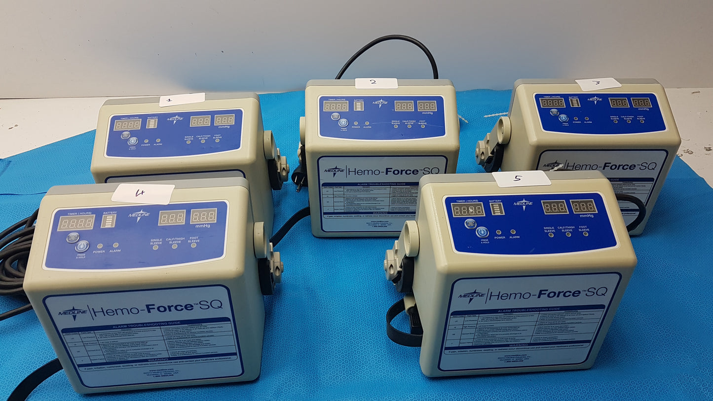 Lot of 5 Medline MDS600SQ Hemo Force SQ Sequential DVT Pump