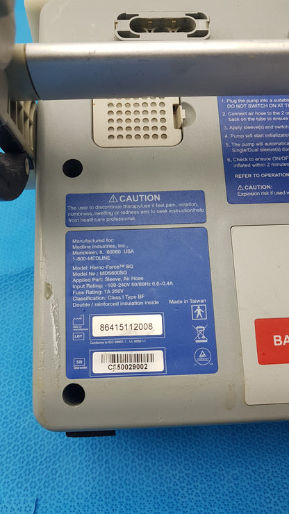 Lot of 5 Medline MDS600SQ Hemo Force SQ Sequential DVT Pump