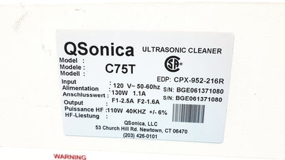 Lot of 2 Qsonica C75T Ultrasonic Cleaners
