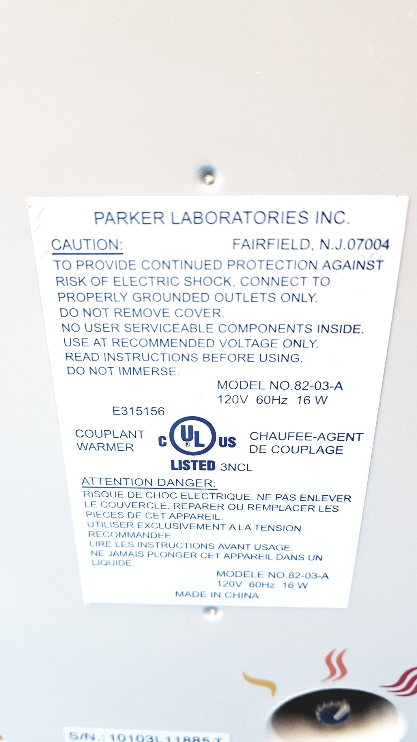 Lot of 3 Parker Laboratories 82-03-A Thermasonic Gel Warmers