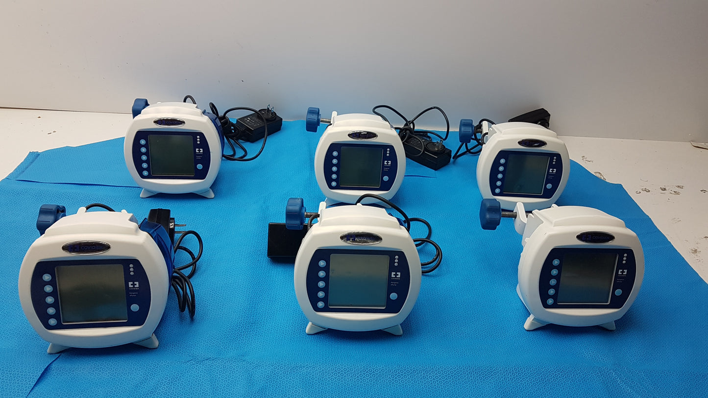 Lot of 6 Covidien Kangaroo Enteral Feeding Pumps With Power Supply