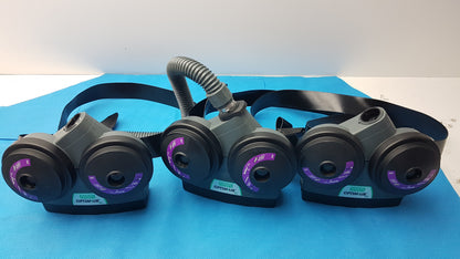 Lot of 3 MSA OptimAir TL PAPR Powered Air Purifying Respirator Blowers Hoses