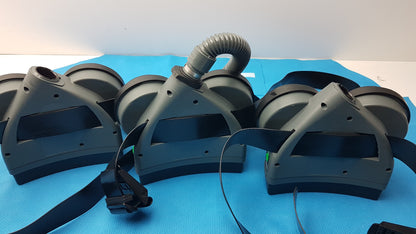 Lot of 3 MSA OptimAir TL PAPR Powered Air Purifying Respirator Blowers Hoses