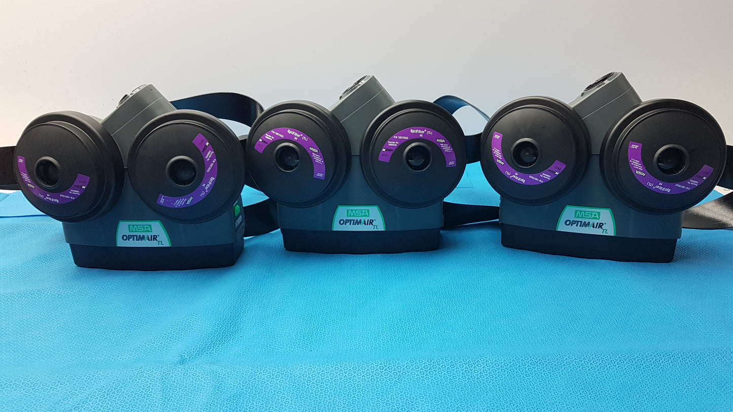 Lot of 3 MSA OptimAir TL Powered Air Purifying Respirator