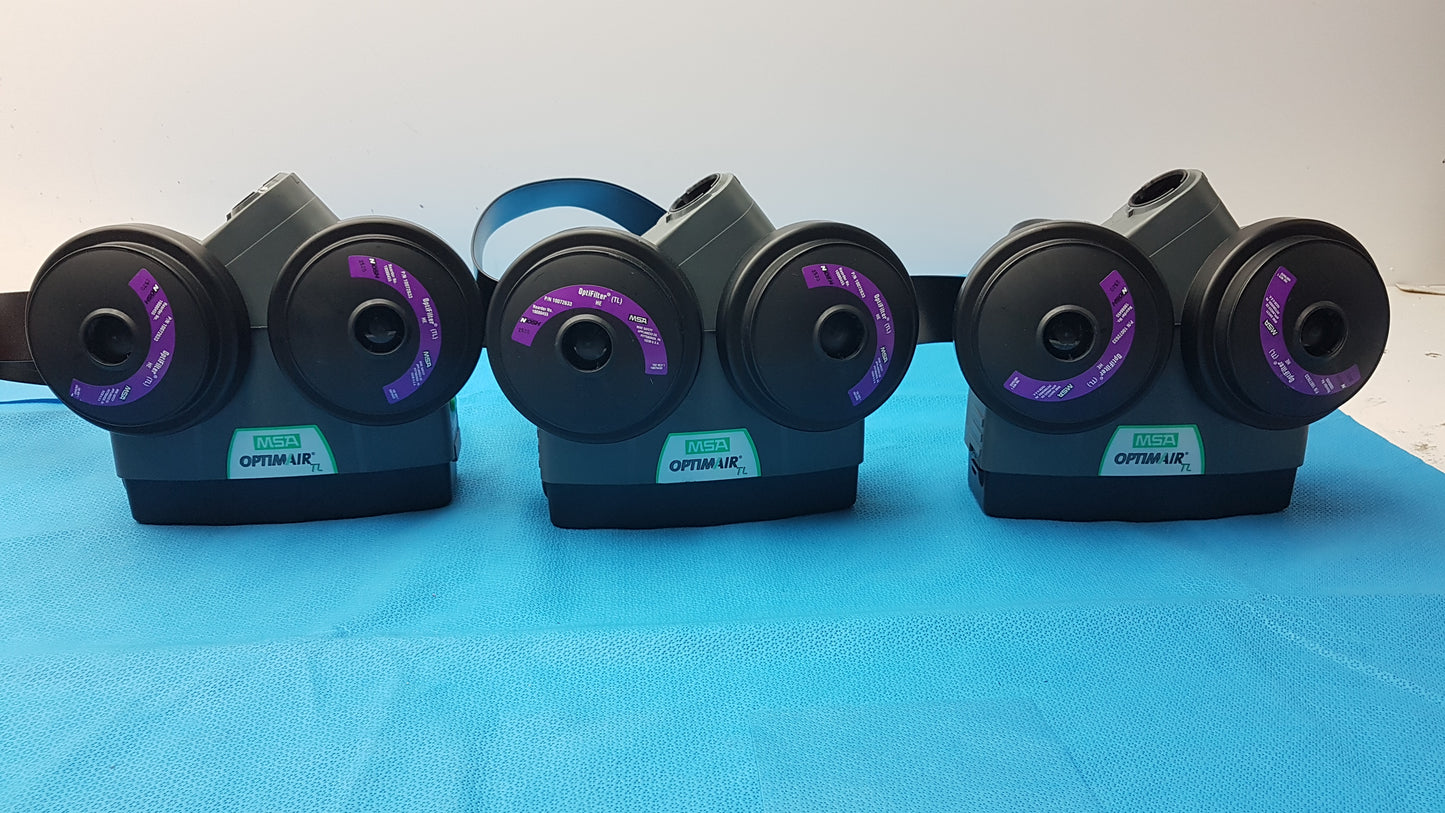 Lot of 3 MSA OptimAir TL Powered Air-Purifying Respirator