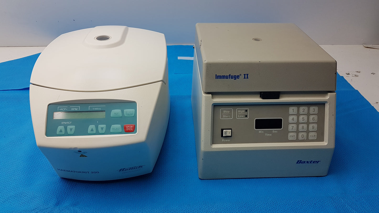 Hettich Haematokrit 200 & Baxter Immufuge II Benchtop Laboratory Centrifuge