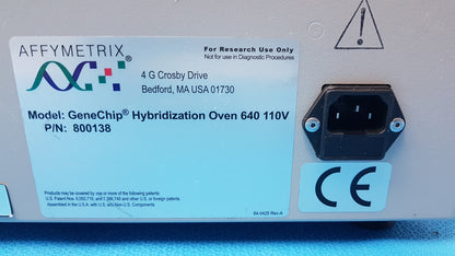 Stovall Affymetrix GeneChip Hybridization Oven 640 P/N 800138