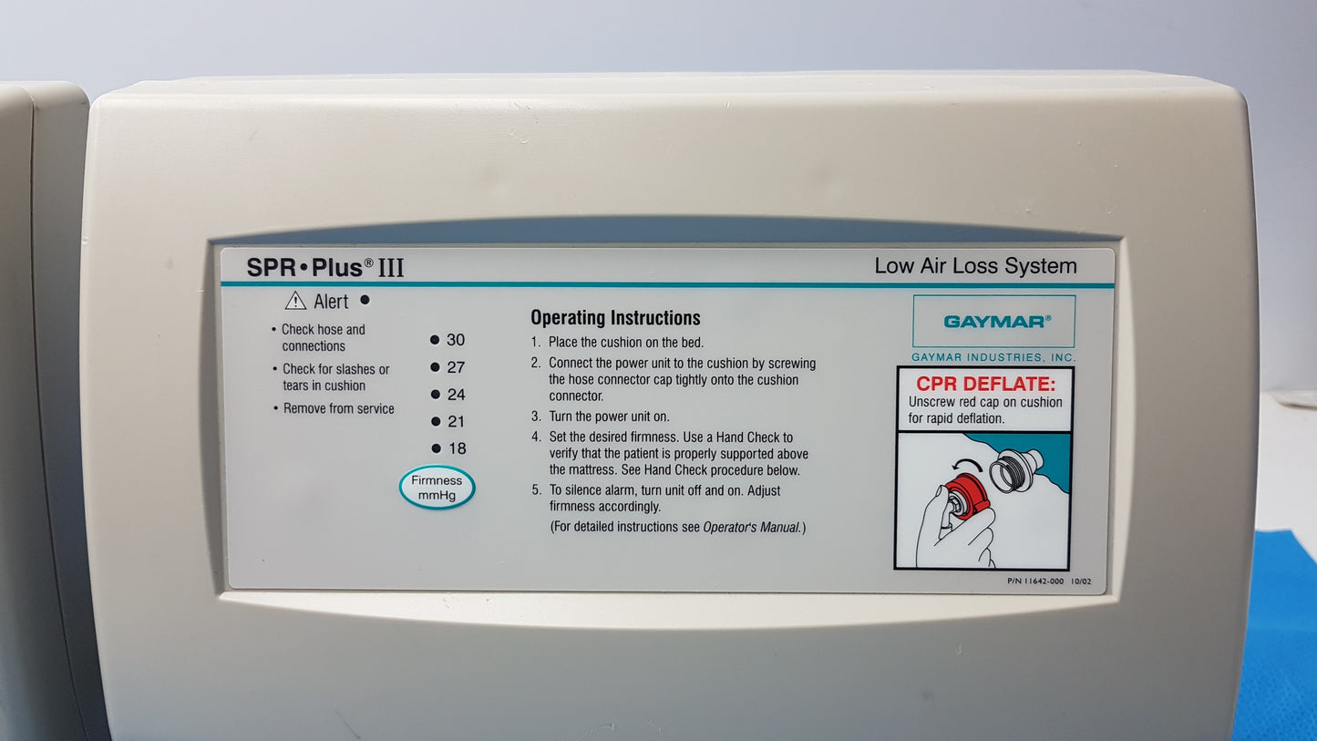 Lot of 2 Gaymar SPR Plus III Low Air Loss Mattress pumps