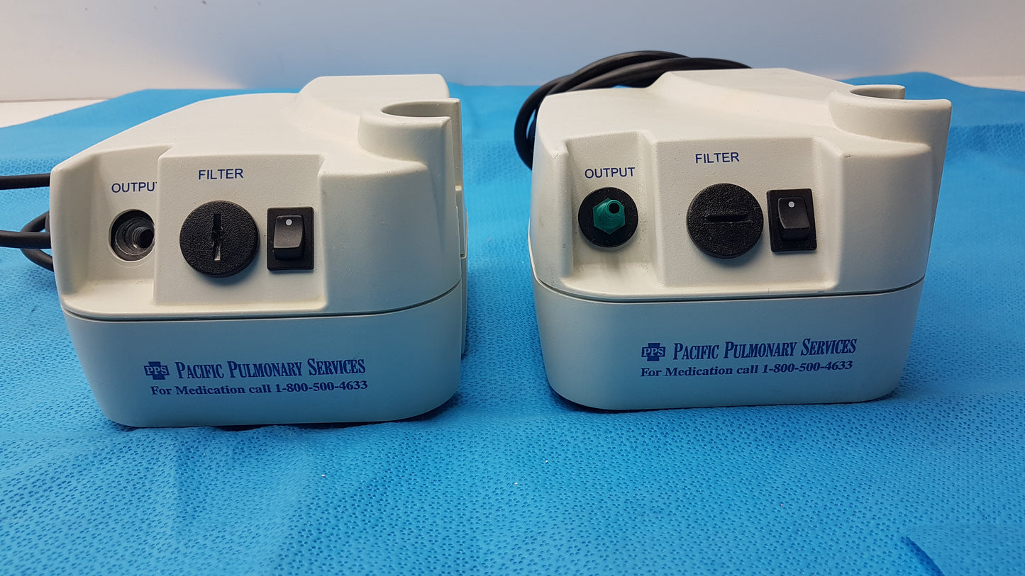 Lot of 2 Pacific Pulmonary Services Medical Air Compressor Nebulizer Units