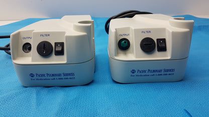 Lot of 2 Pacific Pulmonary Services Medical Air Compressor Nebulizer Units