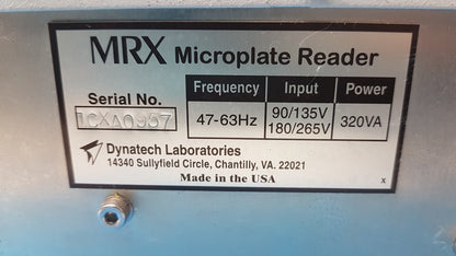 Dynatech Laboratories MRX Microplate Reader S/N 1CXA0957