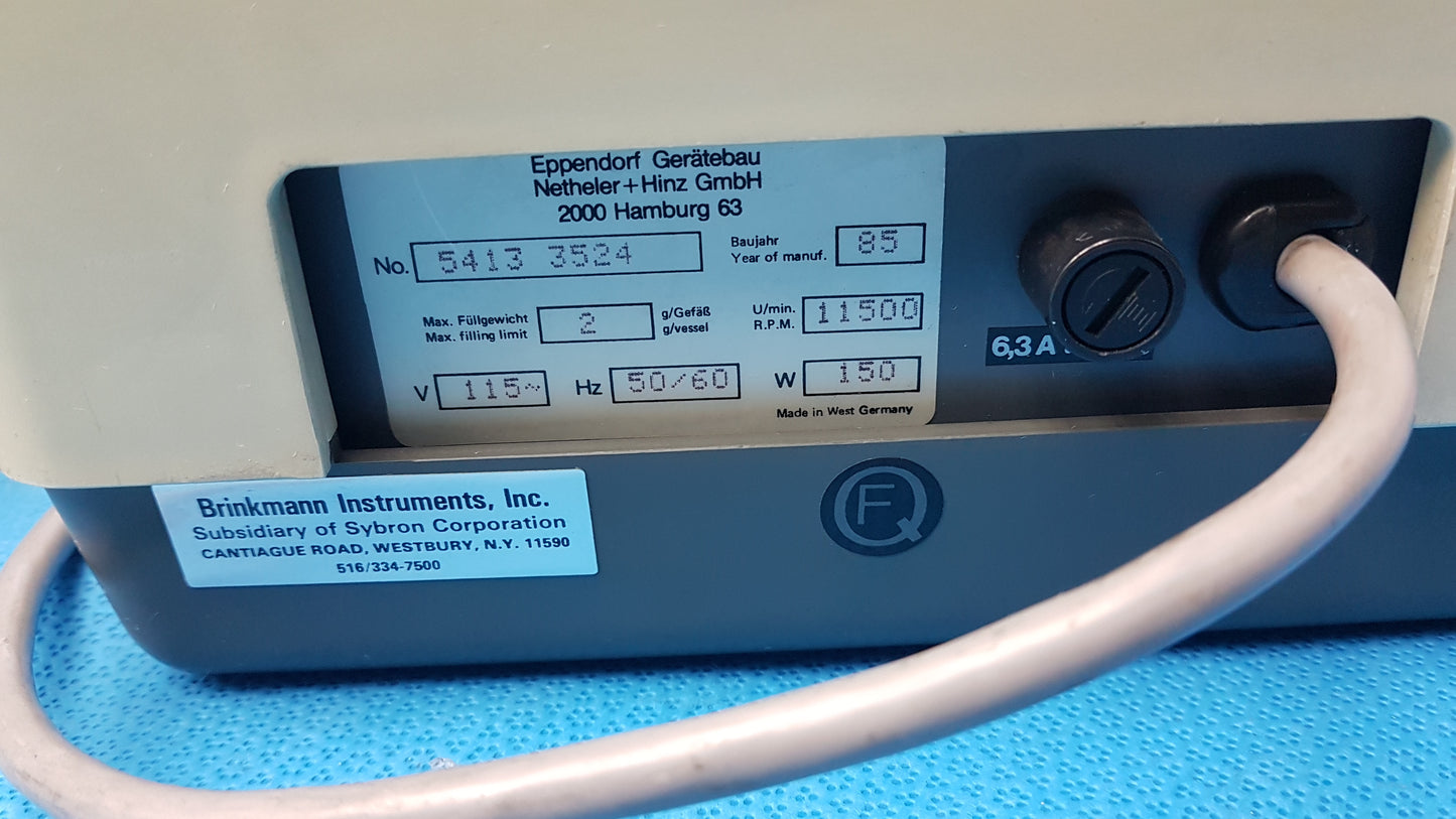 Lot of 2 Eppendorf Benchtop Compact Laboratory Centrifuges